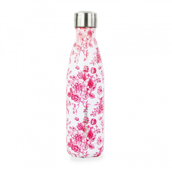 Bouteille isotherme Toile de Jouy rouge 500ml Bouteille isotherme Toile de Jouy rouge 500ml