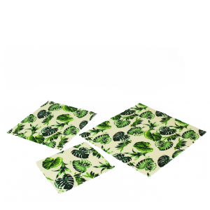 Lot de 3 Emballages - Beewraps - Motif Feuilles Lot de 3 Emballages - Beewraps - Motif Feuilles