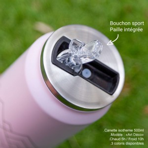 Canette isotherme Art déco Rose 500ml Canette isotherme Art déco Rose 500ml