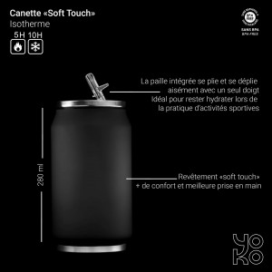 insulated can Black Soft touch 280ml insulated can Black Soft touch 280ml