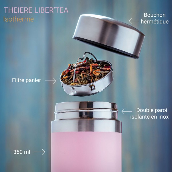 Coffret avec théière isotherme 350ml et thé vert Dammann frères - Yoko  design