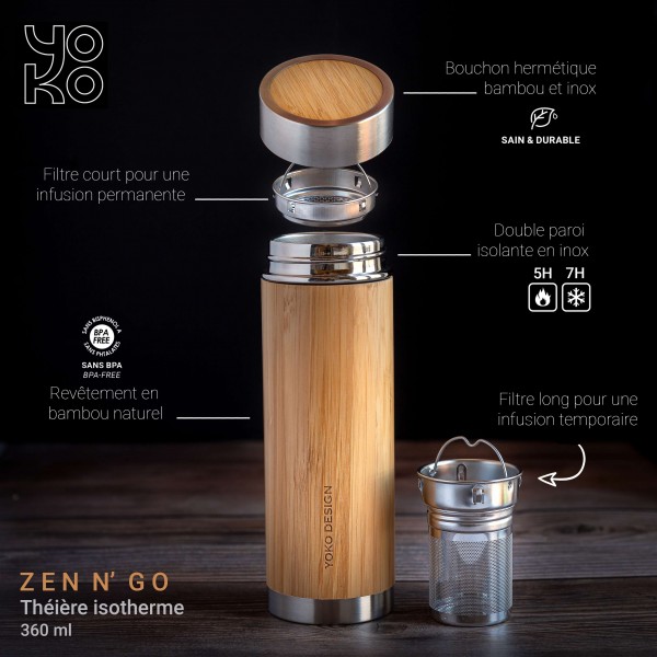 Théière isotherme bambou Zen'n'go 350 ml Théière isotherme bambou Zen'n'go 350 ml