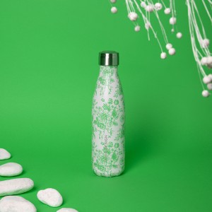 Insulated Toile de Jouy Green Bottle 500ml Insulated Toile de Jouy Green Bottle 500ml