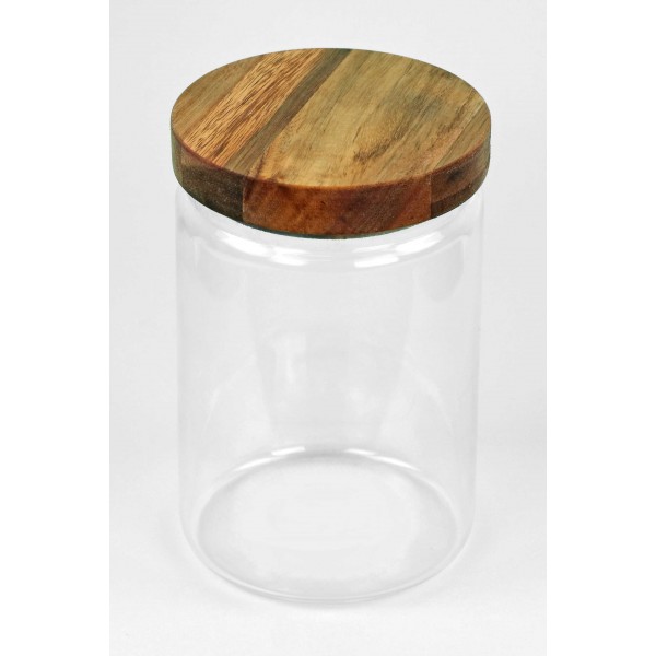 Bocal en verre Borosilicate - Couvercle bois Acacia 1150 ml