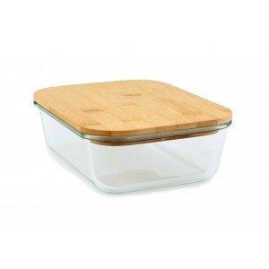 Plat en verre avec couvercle en bambou 1520 ml Plat en verre avec couvercle en bambou 1520 ml
