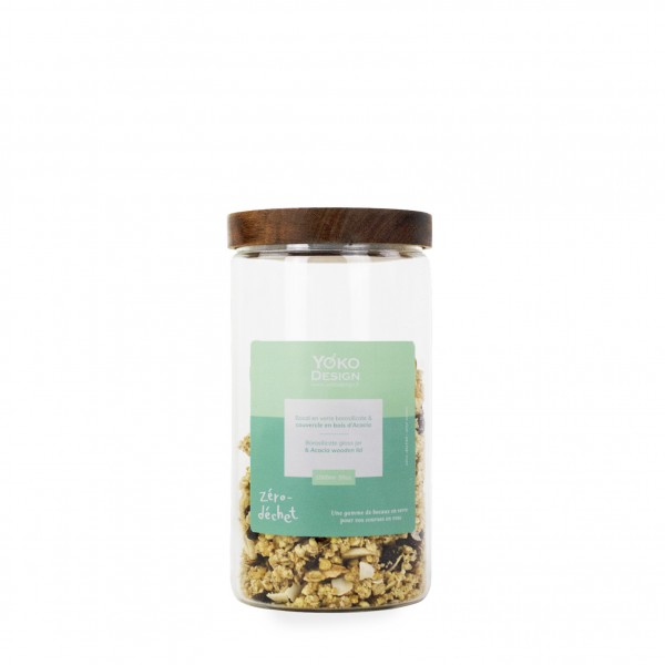 Glass jars with Acacia lids 1500 ml Glass jars with Acacia lids 1500 ml