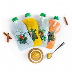Combo Zèbre Gourde simple paroi 350ml + 4 sachets de compotes réutilisables Combo Zèbre Gourde simple paroi 350ml + 4 sachets de compotes réutilisables