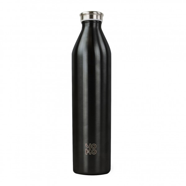 Bouteille isotherme - noir brillant - grand format - 1 L Bouteille isotherme - noir brillant - grand format - 1 L