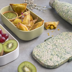 Combo Lunchbox + 1 bouteille isotherme 500ml - Jasmine - Combo Lunchbox + 1 bouteille isotherme 500ml - Jasmine -
