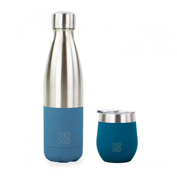 500 ml Pour boissons chaudes et froides Sans BPA Bleu FGA Gobelet isotherme en acier inoxydable 