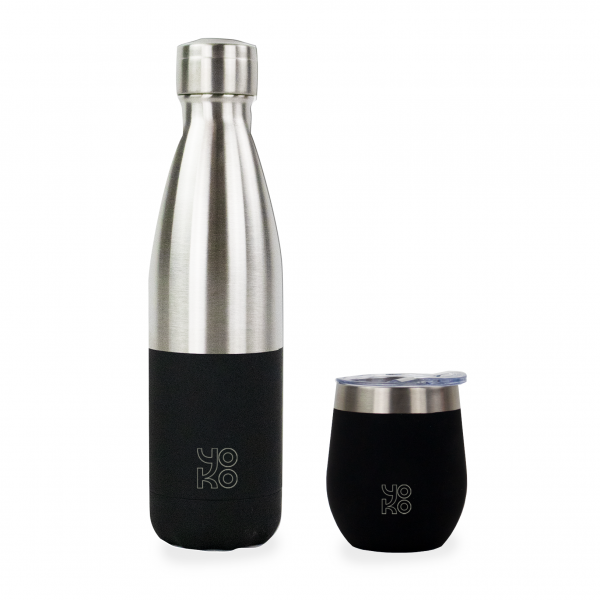 Duo bouteille isotherme 500ml et mug isotherme 250ml - noir