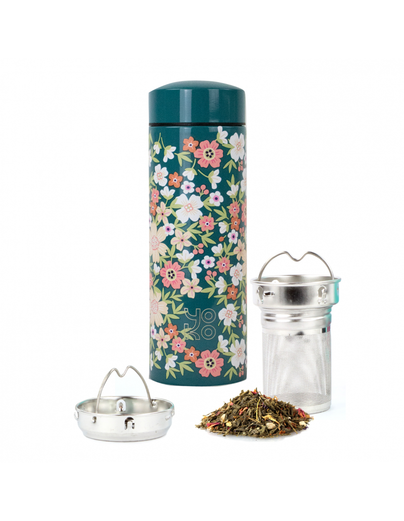 Théière Flowtea Little Geisha - 400 Ml En Verre Avec Filtre Inox Et Housse Isotherme