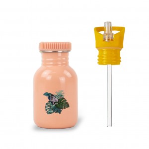 Gourde simple paroi 350ml Zebre & le bouchon avec sa paille intégrée Gourde simple paroi 350ml Zebre & le bouchon avec sa paille intégrée