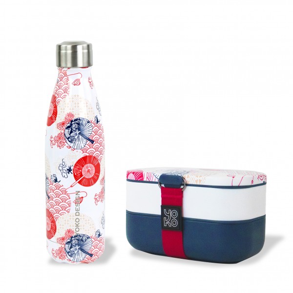 Lunchbox bento + 1 insulated bottle - Japan - Lunchbox bento + 1 insulated bottle - Japan -