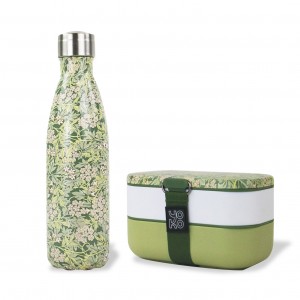 Combo Lunchbox + 1 bouteille isotherme 500ml - Jasmine - Combo Lunchbox + 1 bouteille isotherme 500ml - Jasmine -