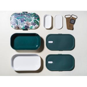 Lunch Box Bento Mulaibdin 1800 Ml - Boîte Repas Ronde 3 Compartiments Avec Couverts Et Sac Isotherme, Micro-ondable