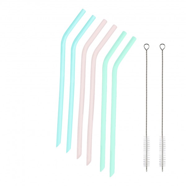 Straws in silicone - set of 6 - Straws in silicone - set of 6 -