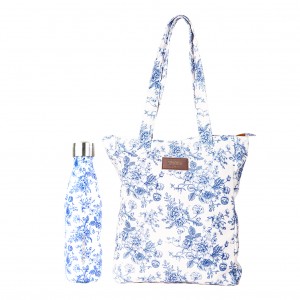 Duo tote-bag & insulated bottle - Toile de Jouy Duo tote-bag & insulated bottle - Toile de Jouy