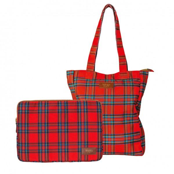 Duo Tote-bag & pochette d'ordinateur - Tartan Duo Tote-bag & pochette d'ordinateur - Tartan