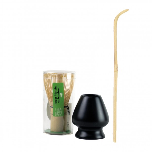 Kit Matcha noir : Fouet support et spatule