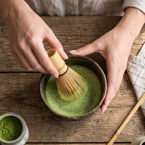 Fouet à Matcha en bambo