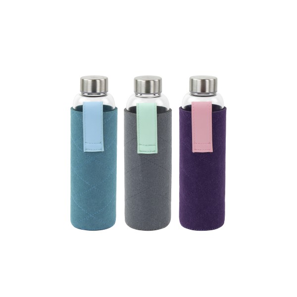 Bouteilles en verre avec pochette en feutrine Bouteilles en verre avec pochette en feutrine