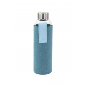 Bouteille en verre avec pochette en feutrine Bleu 550 ml Bouteille en verre avec pochette en feutrine Bleu 550 ml