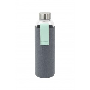 Bouteille en verre avec pochette en feutrine 550ml Grise Bouteille en verre avec pochette en feutrine 550ml Grise