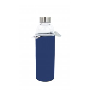 Bouteille en verre 500 ml avec pochette néoprène Bleu Bouteille en verre 500 ml avec pochette néoprène Bleu