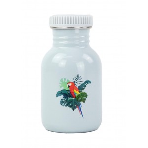 Gourde simple paroi 350ml Perroquet & le bouchon avec sa paille intégrée Gourde simple paroi 350ml Perroquet & le bouchon avec sa paille intégrée